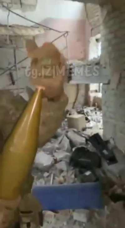 RU POV: Russian soldiers fire a modified RPG-7 projectile towards Ukrainian positions