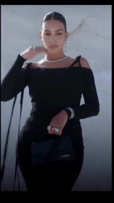 Showing her body in a dress