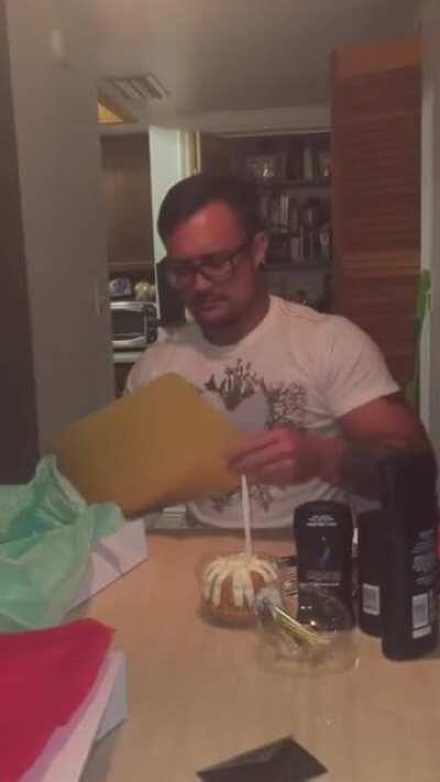 Daughter surprises her step dad with adoption papers on his birthday