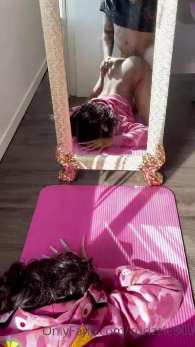 She had her back arched and ready