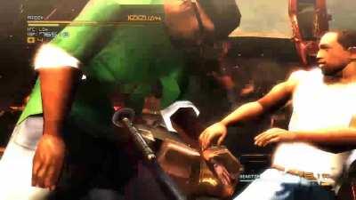 Raiden vs Armstrong, but it's CJ vs Big Smoke (sorry for the bad quality)