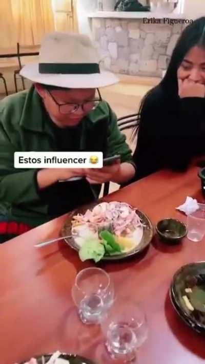 to take pictures of the food