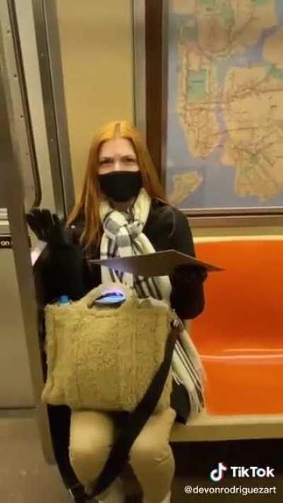 Painting a stranger on the subway results in surprise followed by tears of happiness.