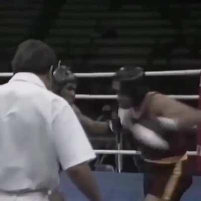 15 year old Mike Tyson beat the brakes off his 25 year old opponent