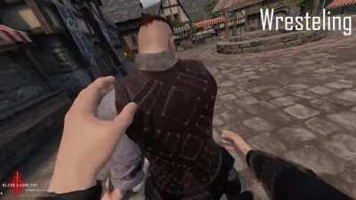 I almost broke my back trying to suplex a dude in Blade and Sorcery