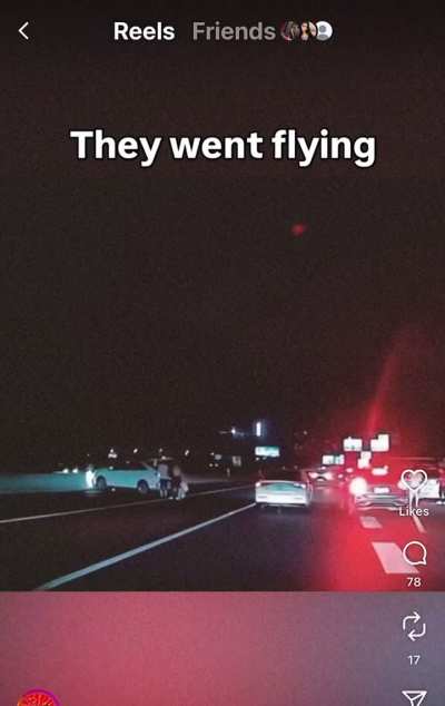 Car crashes into victims of a car accident