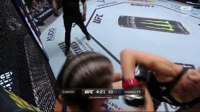 Chelsea Chandler *literally* runs away from Norma Dumont after she landed a right hand on her.