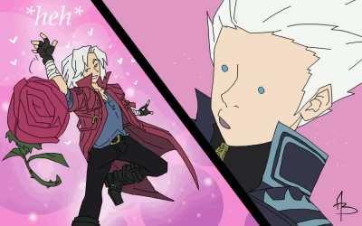 Vergil in Dante's boss fight **WARNING FLASHING LIGHTS** (gif and art by me: AmostheArtman)