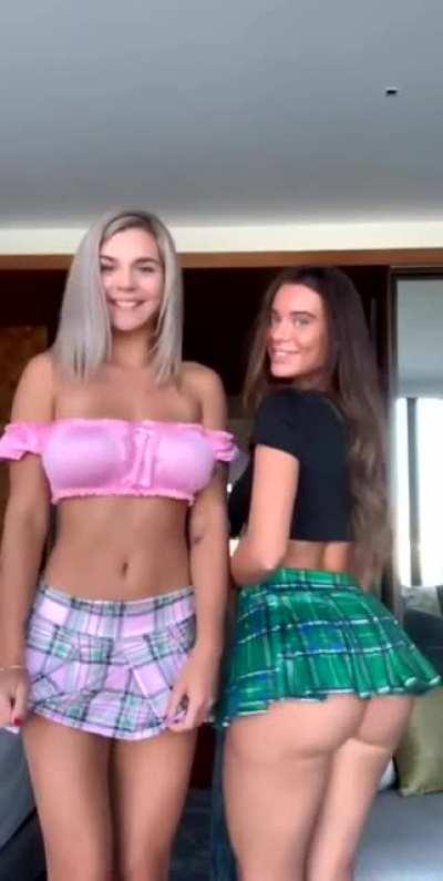 Gabbie and Lana bouncing their assets