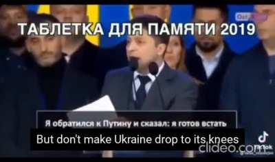 Remember when Zelensky wanted to kneel down before Putin to stop the war in Donbass?