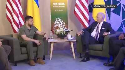 Biden to Zelensky: Bad new for you: we're not going anywhere, you're stuck with us, thank you... (check out Zelensky's reaction)