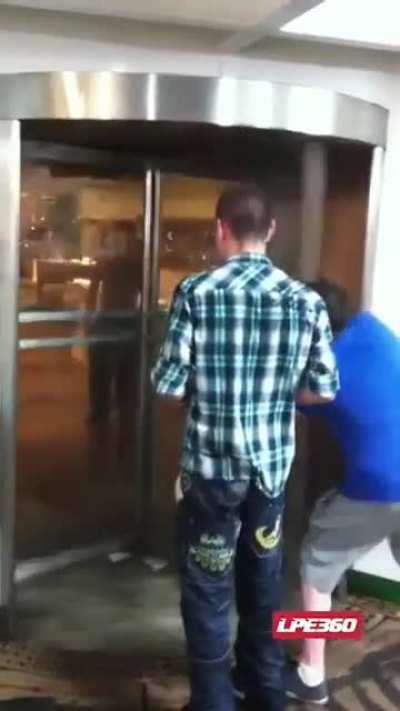 Man loses fingertips playing with revolving door