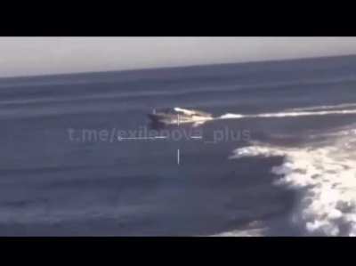 Russian POV of a Ukrainian naval drone attack