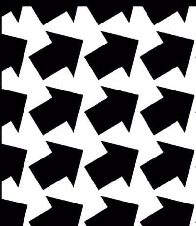 Arrows that change from back to white with each rotation.