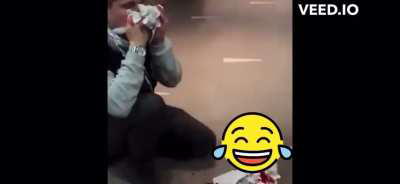 The idiot main character thinks the general public is just film extras for his videos and gets hit with a satisfying dose of reality.