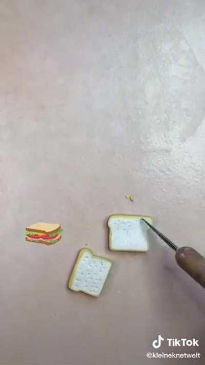 making a mini sandwich