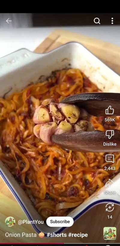 Found this Onion pasta recipe on YouTube