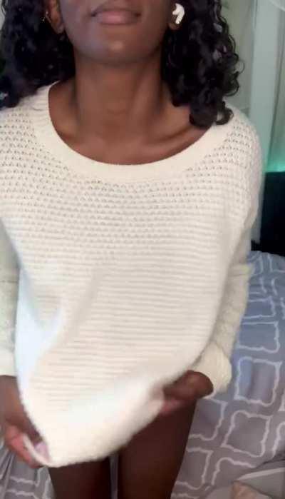 Sweater barely covers me, might aswell take it off😜