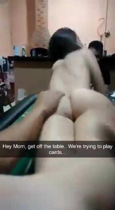 Mom doesn't want to get down..