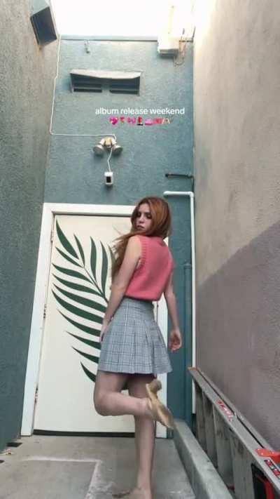 Showing off her outfit for the album release weekend (July 2023)