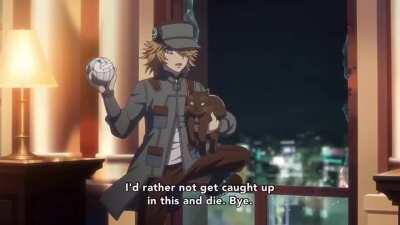 Dark-skinned, dread-lock himbo vs short-haired punch girl