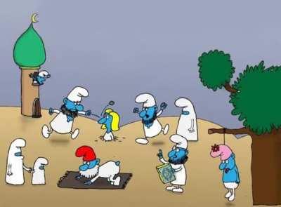 El smurfusallah based alhamdulikla 😮🤘🏾🦧💕🕋💪 smart smurf reads Quran inshallah this is how he smarts!!! 💪🕋👍☪️