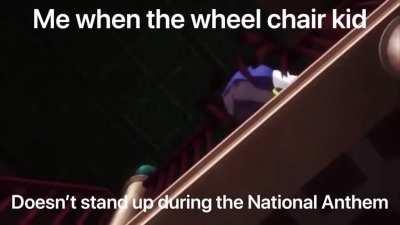 Why you no stand up during National Anthem? 😡😡😡😡