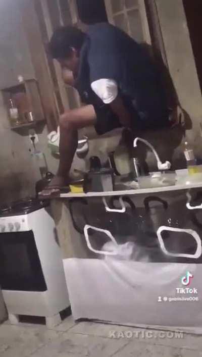 When you try to sneak home through the window