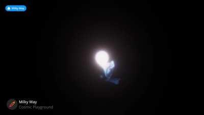 A binary star system that consists of two components; a white dwarf, and a mass transferring red supergiant. (Credit: Milky Way app)