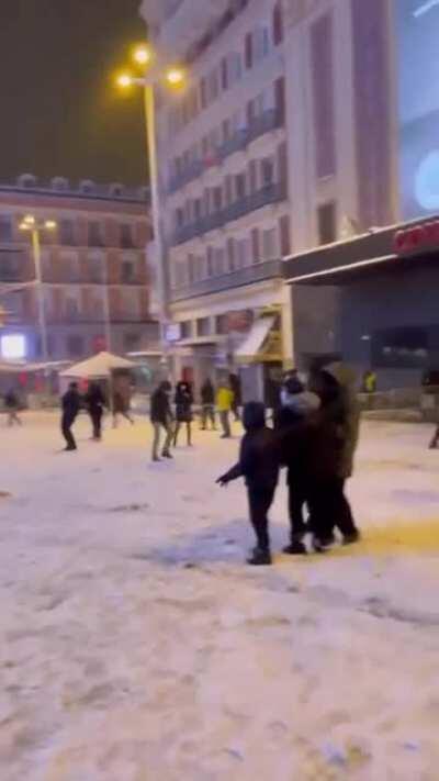 First snow in Madrid in 61 years