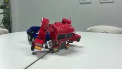 Actual transforming Optimus prime robot