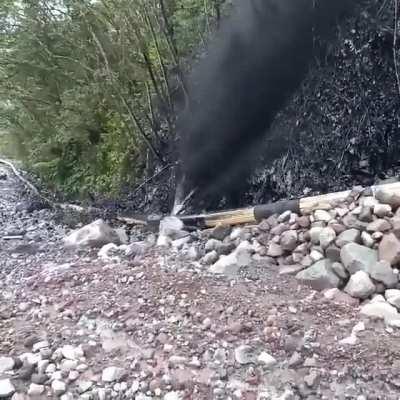 Oil pipeline broke and is spraying oil in Amazon Rainforest in Ecuador. It's flowing down into a river that supplies indigenous people with drinking water downstream. Yesterday 2022