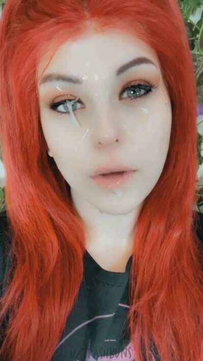 Felt cute, might just leave it drying on my face till later 🖤 [OC]