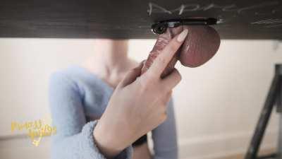 A short break out of chastity to be teased and broken