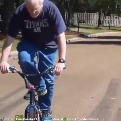 Granddad showing how it was done in the 80's