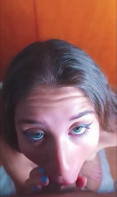 I look the cuttest with cock in my mouth