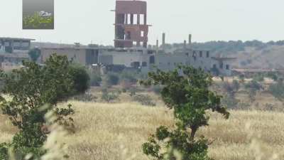 Jaysh al-Izza ATGM team observes a Syrian Army checkpoint in Masasneh before engaging - 2018