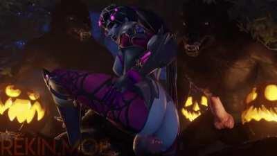 Widowmaker Riding A Werewolf (Rekin3D) [Overwatch]