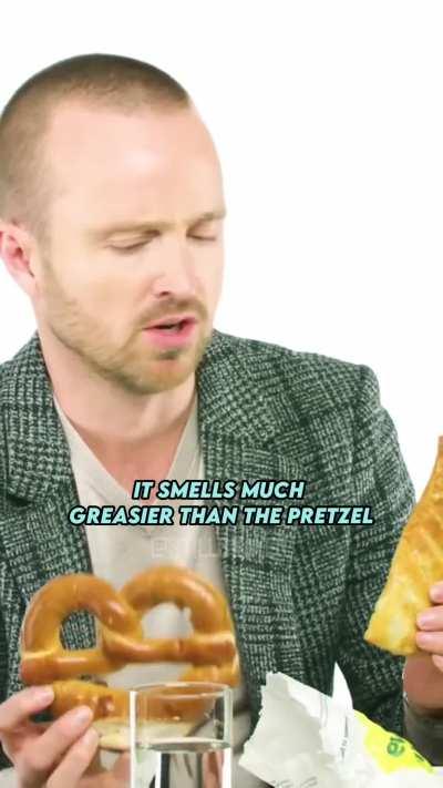 Aaron Paul trying out Greggs for the first time!