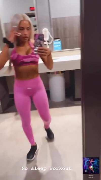 Showing off her tight sexy body