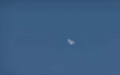 Close-up footage of The Chinese Balloon being shot down. USA, South Carolina 2023-02-04