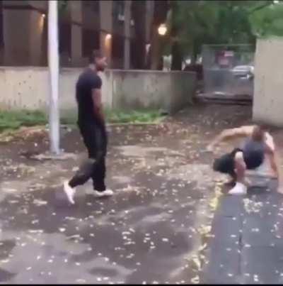 Guy completely dominates fight and gives his opponents friend some as well 🤕