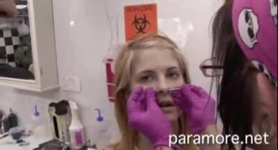 Hayley gets her septum pierced