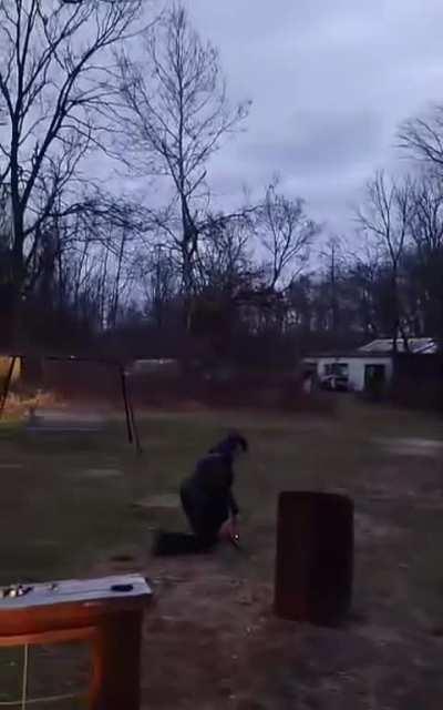 My Friend made a rocket launcher for backyard airsoft and this is how it went