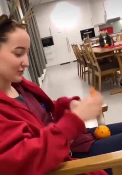 WCGW sticking an orange with an epipen.