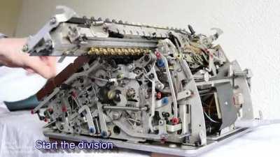 Luxury mechanical calculator from 1960 divides 355 by 113 (approximation of π)