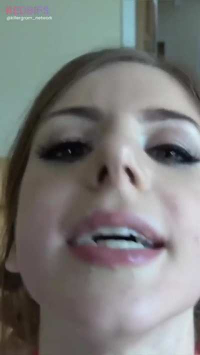 Stella Cox swallows cum