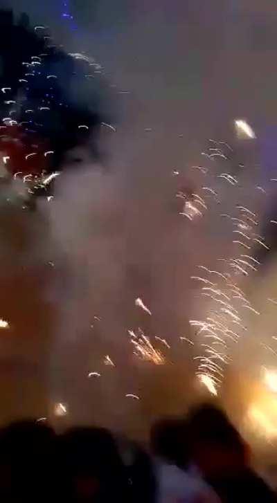 Lighting a firework indoors