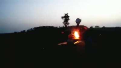 Man tries to burn a statue during a festival and it fires back ...