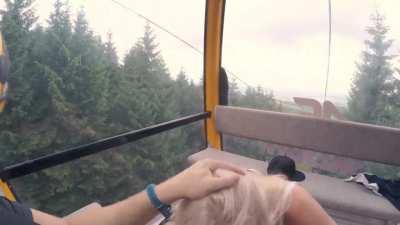Fuck In Ski Lift And Leaving Cum On Floor Of Lift Behind